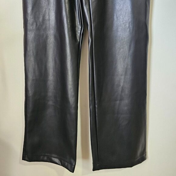 NEW WITH TAGS MONO B TOO COOL VEGAN LEATHER BLACK STRAIGHT PANTS SIZE M - Picture 2 of 15
